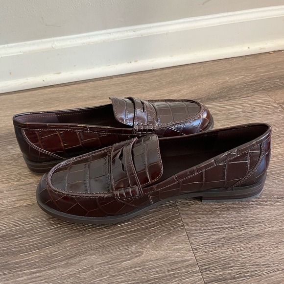 Madewell The Grayson Penny Loafer in Chocolate Raisin Crocodile NWOB size 11 - Picture 10 of 14